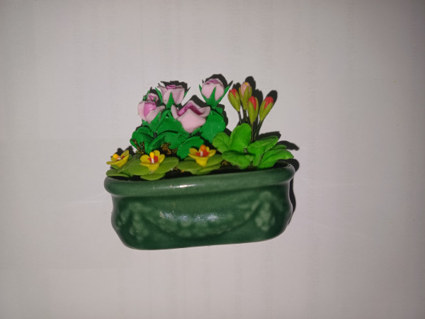 FLEUR JARDINIERE METAL AVEC MOTIFS