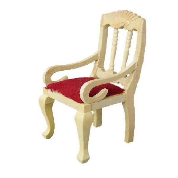 CHAISE TISSUS ROUGE LUXE BOIS NATUREL
