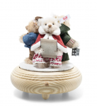 STEIFF - Set d'ours Teddy chanteurs de Noël sur boîte à musique