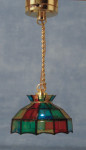LAMPE SUSPENDUE À VITRAUX