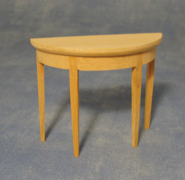 TABLE CONSOLE DEMI RONDE BOIS NATUREL