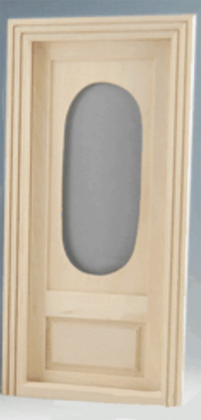 PORTE FENETRE OVALE BOIS BRUT