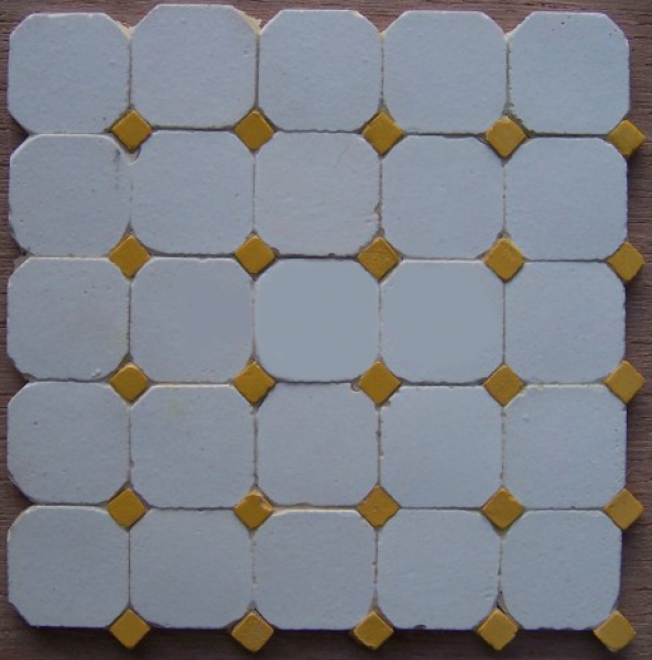 CARRELAGE BLANC AVEC CABOCHON