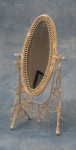 MIROIR SUR PIED METAL BLANC