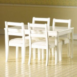 ENSEMBLE TABLE BLANCHE + 4 CHAISES