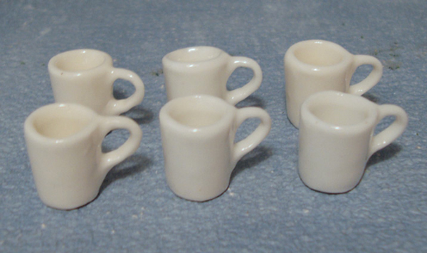 LOT DE 6 MUGS BLANCS