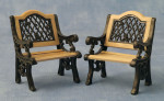 LOT DE 2 CHAISES DE JARDIN