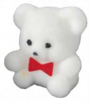 PETIT OURS BLANC NOEUD ROUGE