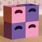 4 CASIERS VIOLET ROSE