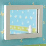 MIROIR BOIS ENCADREMENT BLANC