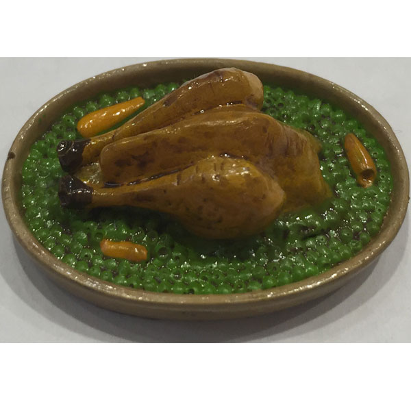 PLAT POULET ROTI AVEC PETITS POIS