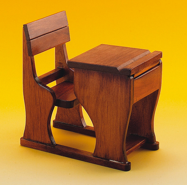 PUPITRE ECOLE BOIS FONCE