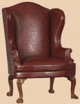 FAUTEUIL EN CUIR BOIS MERISIER