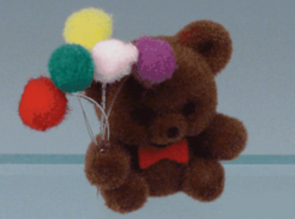 PETIT OURS BRUN AVEC BALLONS