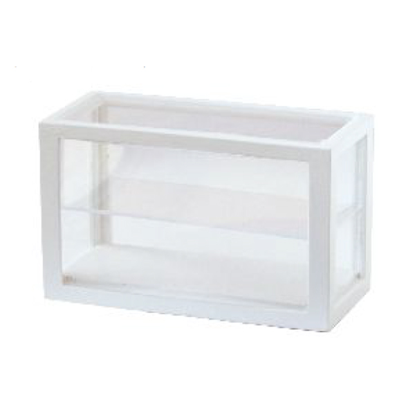 VITRINE COMMERCE AVEC ETAGERES PLASTIQUE