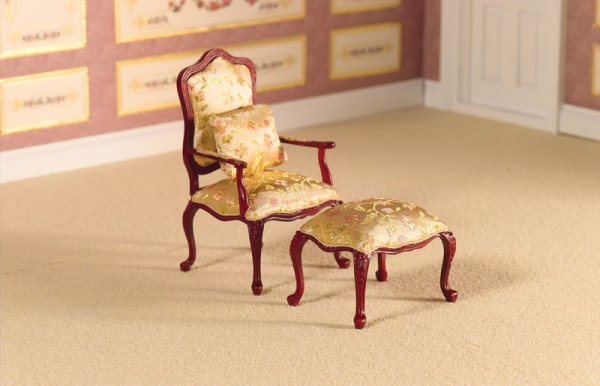 FAUTEUIL ET REPOSE-PIED TISSUS
