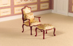 FAUTEUIL ET REPOSE-PIED TISSUS