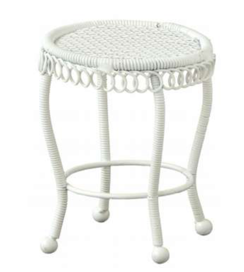 PETIT TABOURET METAL BLANC