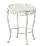 PETIT TABOURET METAL BLANC