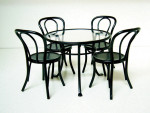 TABLE BISTROT METAL NOIR AVEC 4 CHAISES