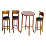 ENSEMBLE TABLE HAUTE DE BAR AVEC 3 CHAISES