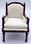 BERGERE LOUIS XVI IVOIRE AVEC VELOURS BLANC