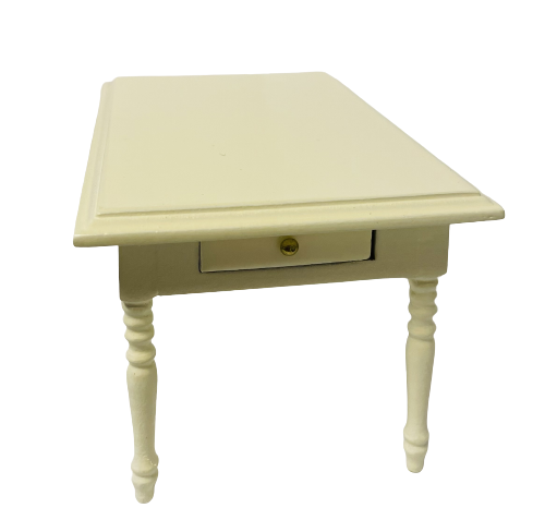 TABLE RECTANGLE BLANC CASSÉ