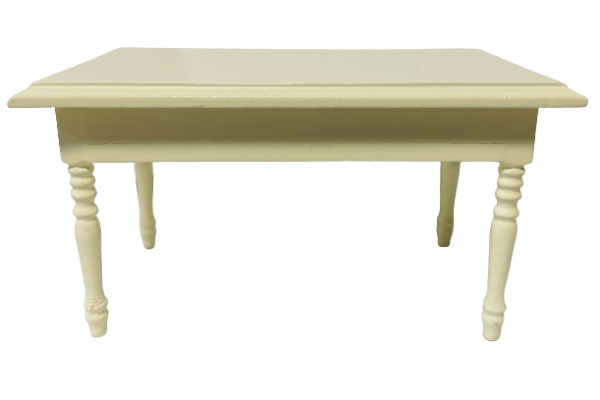 TABLE RECTANGLE BLANC CASSÉ