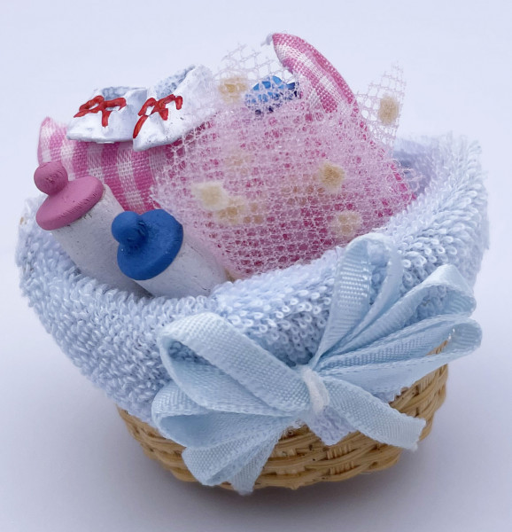 CORBEILLE BEBE ROSE OU BLEUE