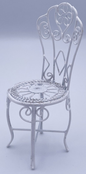 SALON DE JARDIN METAL BLANC AVEC 4 CHAISES