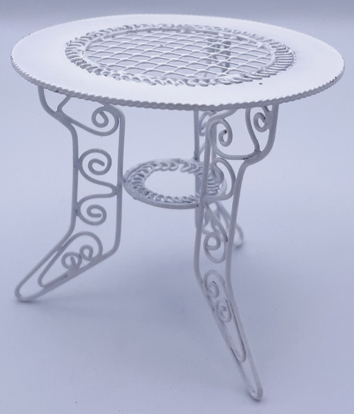 SALON DE JARDIN METAL BLANC AVEC 4 CHAISES