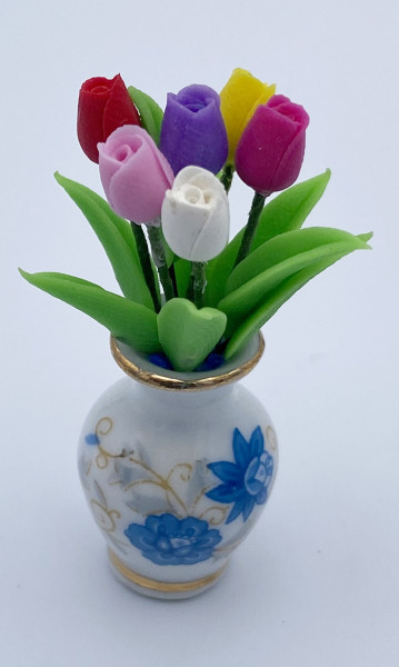 FLEURS TULIPES VASE PORCELAINE