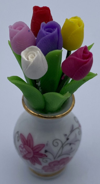 FLEURS TULIPES VASE PORCELAINE