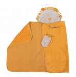 SORTIE DE BAIN BRODÉ & GANT LION