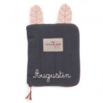 PROTÈGE CARNET DE SANTE BRODÉ - LAPIN