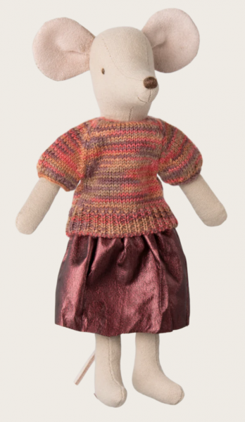 MAILEG - BLOUSE TRICOTEE ET JUPE, MAMAN SOURIS