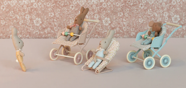 MAILEG - POUSSETTE BEBE ROSE
