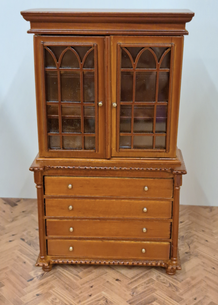 BIBLIOTHEQUE-SECRETAIRE EN BOIS TON NOYER