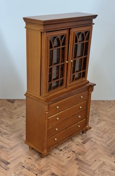 BIBLIOTHEQUE-SECRETAIRE EN BOIS TON NOYER