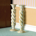 LOT DE 2 COLONNES TORSADEES IMITATION MARBRE