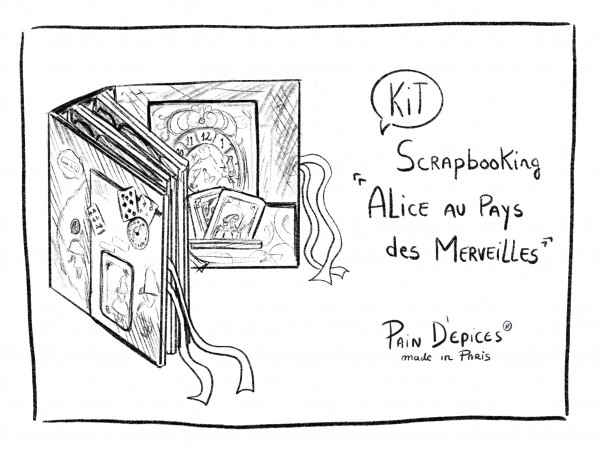 KIT SCRAPBOOKING - ALICE AUX PAYS DES MERVEILLES