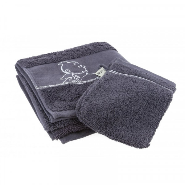 SERVIETTE & GANT STEEL GREY