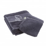 SERVIETTE & GANT STEEL GREY